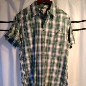 Classic Adidas S/S Madras Plaid Camp Shirt (50)